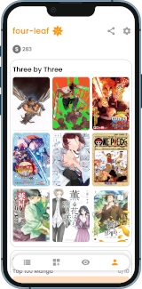 3x3 section of a manga/novel profile page