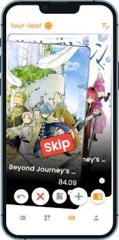 Swiping left to a manga to skip