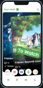 Swiping right to an anime to watch