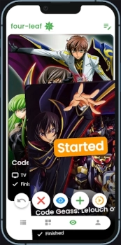 Swiping down an anime to started